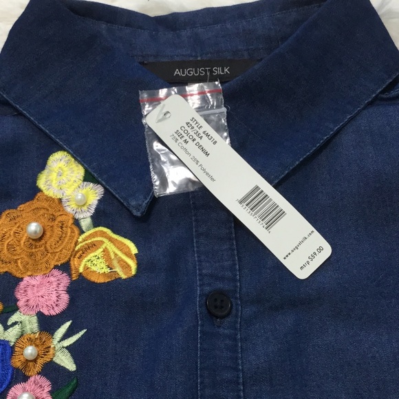 August Silk - Blue Denim Top - Picture 8 of 8